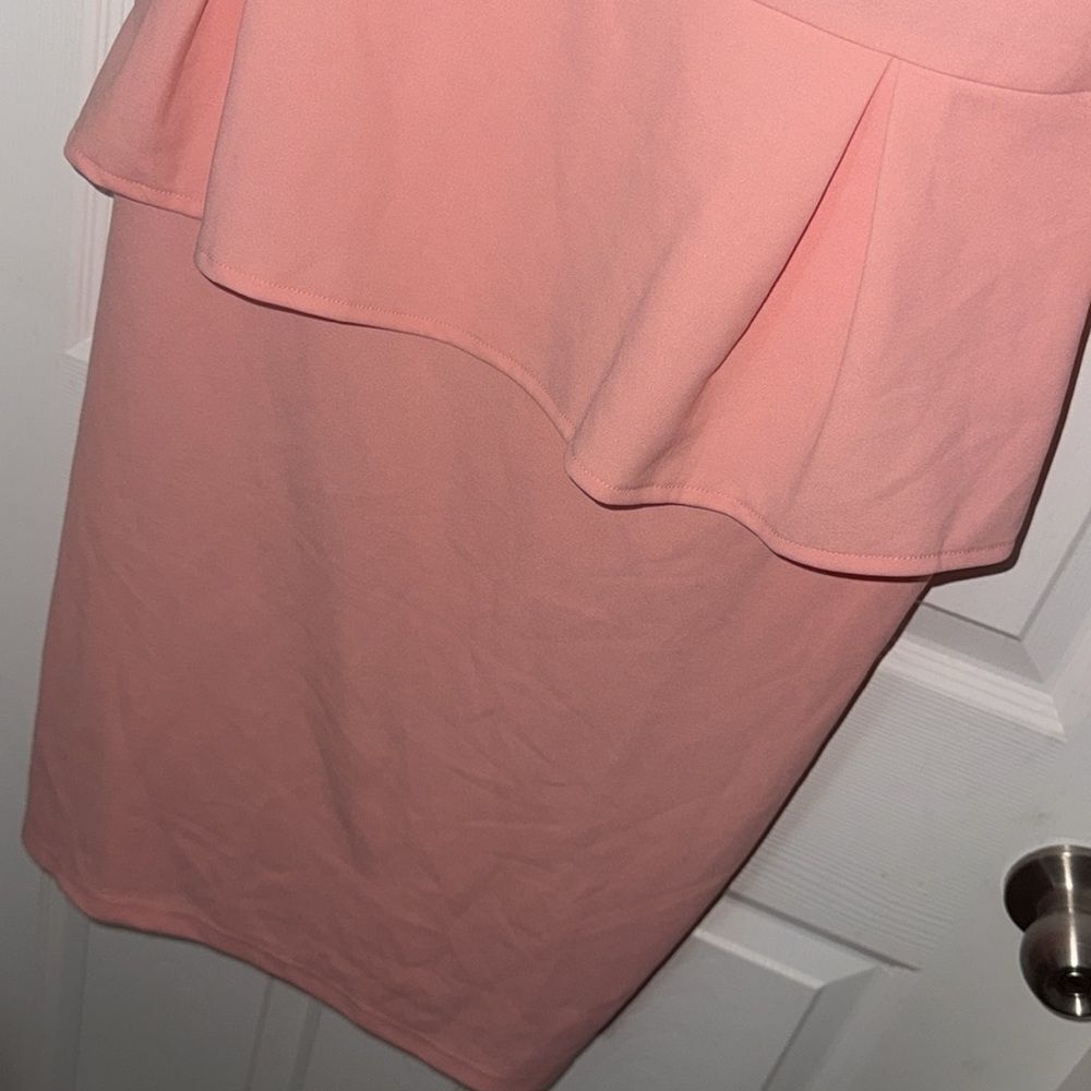 Women 3/4 Sleeve Bodycon Ruffle Vintage Work Midi Pencil Dress xl Like new - Picture 8 of 12